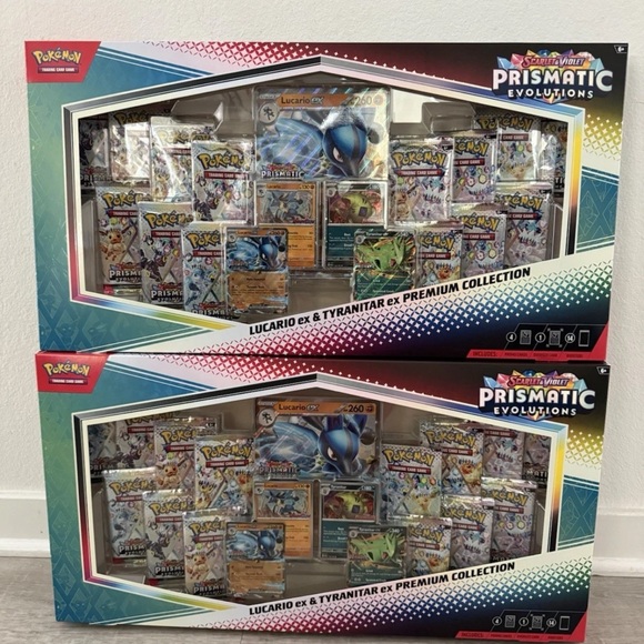 Pokemon Lucario Ex Tyranitar Ex Premium Collection Prismatic Evolution lot of 2 - Picture 1 of 6